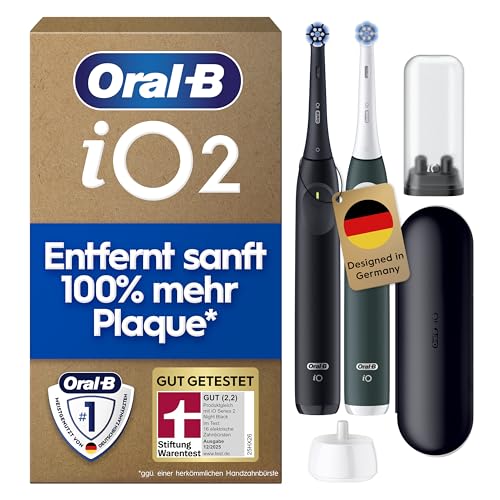 Oral-B iO Series 2 Elektrische Zahnbürste, Doppelpack, Schwarz/Grün