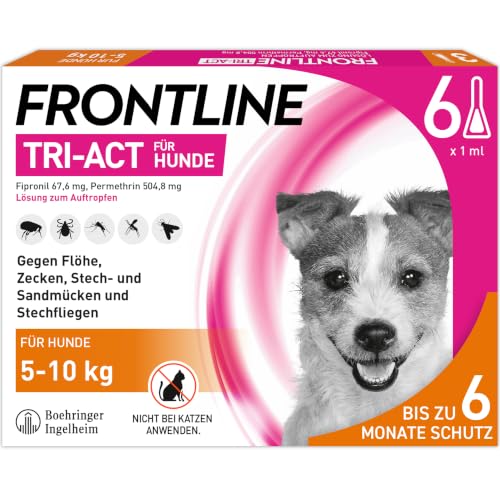FRONTLINE TRI-ACT Hund S gegen Zecken, Flöhe & Mücken (5 bis 10 kg)