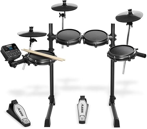 Alesis Turbo Mesh Kit - E Schlagzeug Elektronisch mit Mesh-Heads, Drumsticks, Drum Key, über 100 Sounds und 30 Play-Along-Tracks