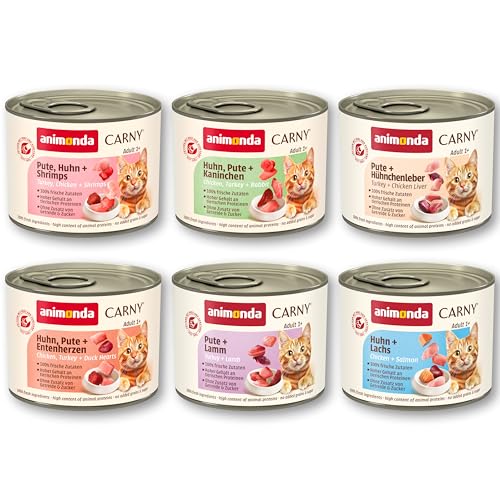 animonda Carny Adult Geflügel Variation (6 x 200 g), Katzennassfutter für ausgewachsene Katzen, Nassfutter mit 100 % frischen, fleischlichen Zutaten, Katzenfutter ohne Getreide und Zucker