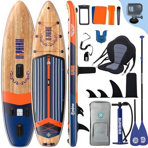 Niphean (Extra Groß) Stand Up Paddling Board, SUP für 2+1 Personen/Familien, SUP Board mit (Anfängergeeignet) Balancierflügel, wasserdichte Handyhülle, Stand Up Paddle Board for Adults, Geschenkideen