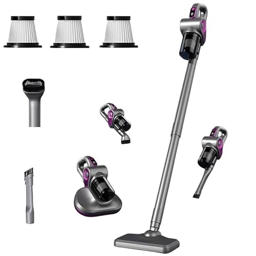 Yaasier Akku Staubsauger mit Milbenentfernung, 550W/50Min Staubsauger Kabellos mit Wischfunktion, Stabstaubsauger beutellos für Zuhause, Hartböden Teppich Tierhaare und Auto