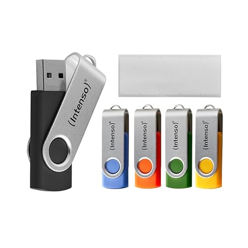Intenso Basic Line USB Stick Set – 5X 8GB High Speed USB 2.0 Speichersticks, Mehrfarbig mit Beschriftungsetiketten: Amazon.de: Computer & Zubehör
