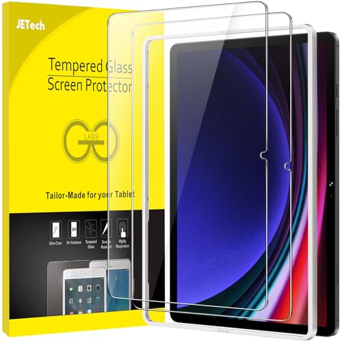 JETech Schutzfolie für Samsung Galaxy Tab S9 11 Zoll und Galaxy Tab S10 Lite / S10 FE / S9 FE 10,9 Zoll, mit Einfaches Installationswerkzeug, Panzer Schutz Glas Displayschutz, HD Klar, 2 Stück