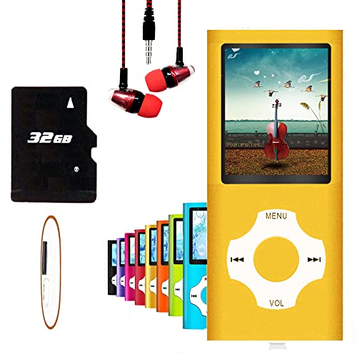 Hotechs MP3-Player/MP4-Player, MP3-Player mit 32 GB Speicherkarte, schlankes Design, digitales LCD-Display, 4,6 cm (1,8 Zoll) Display, FM-Radio