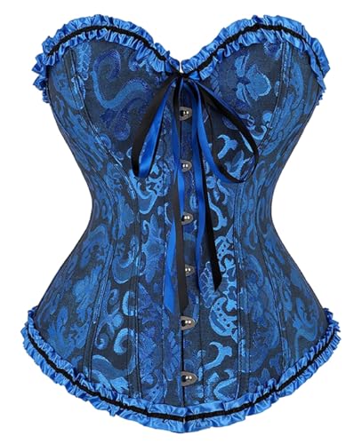 KUOSE Damen Vollbrust Corsage Bauchweg Korsage Top Übergrößen Schwarz