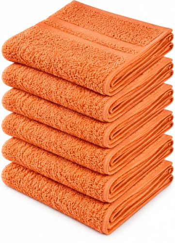 Clinotest 6er Luxus Handtücher-Set 50x100cm – 100% Baumwolle, Hotelqualität, 450g/m² – Weich, Hohe Saugfähigkeit, Langlebig, Schnelltrocknend, Perfekt für Spa, Badezimmer & Hotels, Apricot