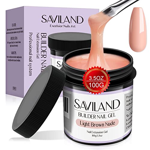 Saviland Nacktes Braun Nagel Aufbaugel: 100g/3.53oz Aufbaugel für Gelnägel