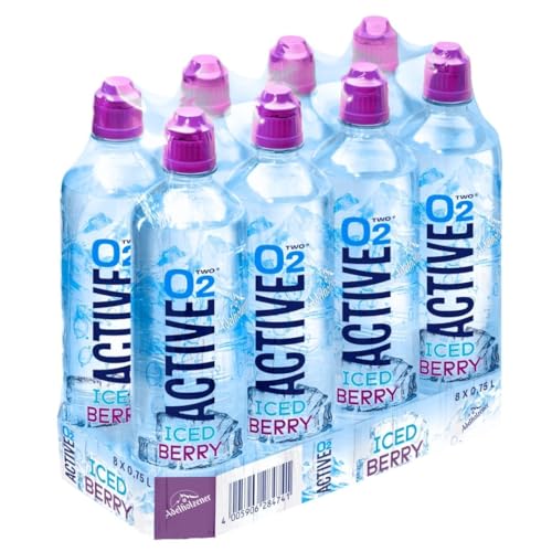 O2 Active Iced Berry 8x 0,75l – Erfrischendes isotonisches Getränk mit Beerengeschmack – Sport- & Fitnessdrink – belebend