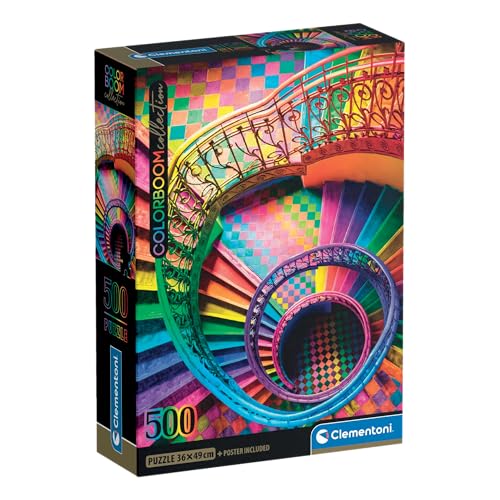 Clementoni Puzzle Collection - Colorboom Stairs 500 Stücke, Compact Box - Puzzle für Erwachsene 14-99 Jahre, Geschenk für Mann und Frau, Made in Italy, 35591