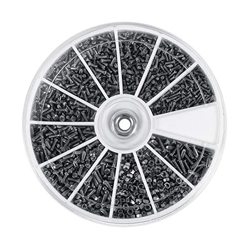 600 Stück Edelstahlschrauben und Muttern mit M1 M1.2 M1.4 M1.6 Schraubenmuttern-Sortiment-Set, für Uhren, Brillen, Elektronik oder Andere Reparaturen