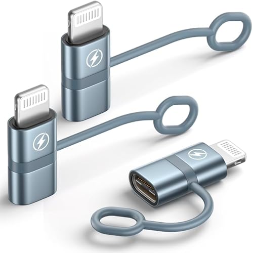 Anssan USB C auf Lightning Adapter 3Stück 36W, Lightning USB C Adapter Schnelles Laden und Datenübertragung mit Anti-Verlust-Seil Apple Adapters für iPhone 14 13 12 11 Pro X 8 7, Nicht für OTG/Audio