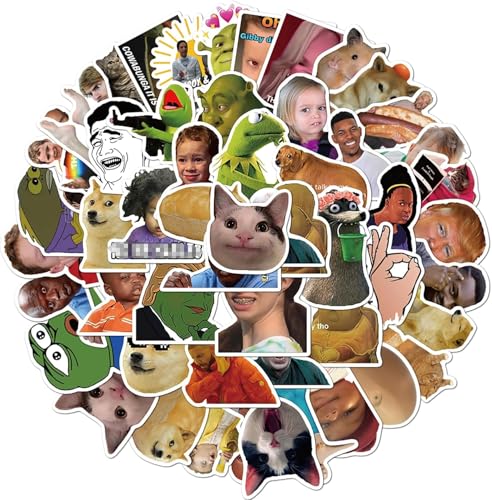 50 Stück Lustige Meme Sticker Set,Meme Aufkleber für Auto Laptop Skateboard Fahrrad Moped Motorrad Fahrrad Computer,Geeignet für Erwachsene(A)
