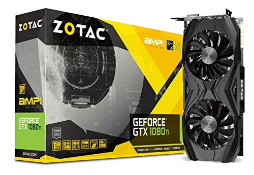 ZOTAC GeForce GTX 1080 Ti 11GB AMP! Grafikkarte (NVIDIA GTX 1080 Ti, 11GB GDDR5X, 352bit, Base-Takt 1569 MHz, Boost-Takt 1683 MHz, 11 GHz)
