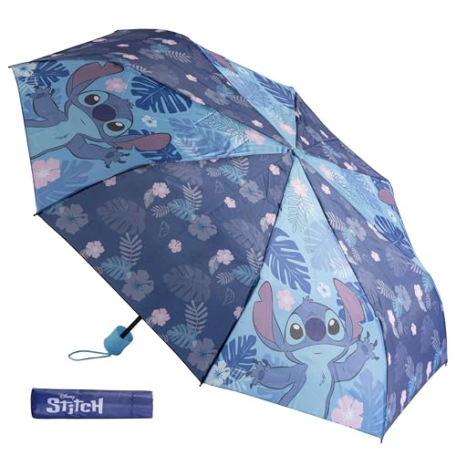 Faltbarer Regenschirm Stitch, 94cm, mit Schutzhülle