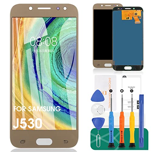 SRJTEK für Samsung Galaxy J5 2017 Ersatz-TFT-LCD-Bildschirm J530 J530F J530S J530K J530L J530FM J530Y J530YM Display Touch Digitizer Glas Montage (Nicht AMOLED) (Gold)