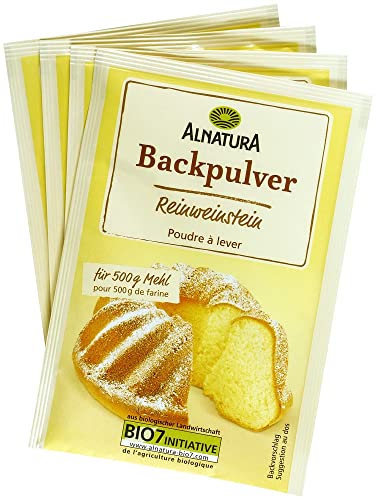 Alnatura Bio Reinweinstein Backpulver 4er Packung, 72 g
