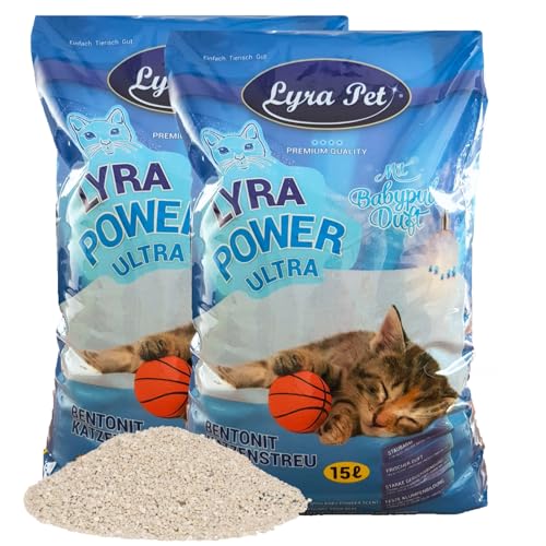 Lyra Pet® 30 Liter (2x15L) Lyra Power Ultra Excellent Bentonit Katzenstreu