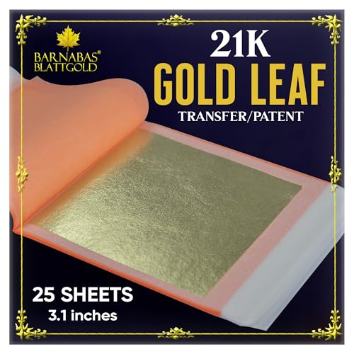 Barnabas Echtes Blattgold Lose 21 Karat, 85 X 85mm, 25 Blätter in Blattsammlung