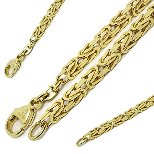 G J Collier Königskette 585 14Karat B: 2,50mm L: 50-60cm massiv Echtgold Gelbgold Halskette Gold für Damen Herren Made in Germany (50.00)