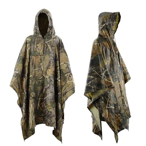 Infreecs Regenjacke Regenponcho Wasserdichter, 3 in 1 Zelt Campingdecke Regenjacken, Unisex Wiederverwendbar Regencape, Atmungsaktiver Regenmantel mit Kapuze für Picknick Jagd Camping Wandern