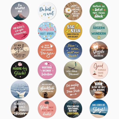 COLOFALLA 120 Stk 4cm Spüche Aufkleber Bunt Sticker mit Positiven Sprüchen Motivationssticker Mutmacher Sticker Inspirierende Motivationsaufkleber zur Jugendweihe (A)