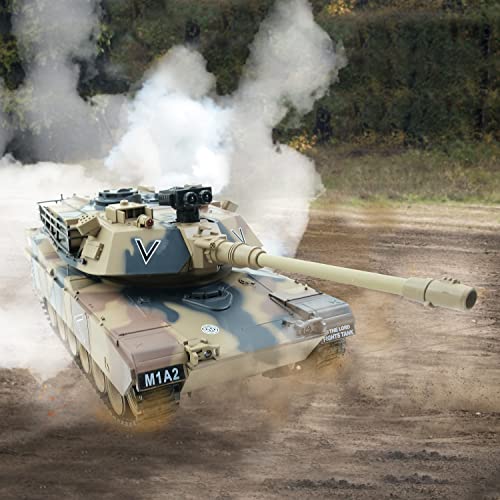 Efaso Ferngesteuerter Panzer Mit Schussfunktion - 360 Grad Drehbarer Turm, Sound und Licht, 1:18 Modell, RC Camouflage