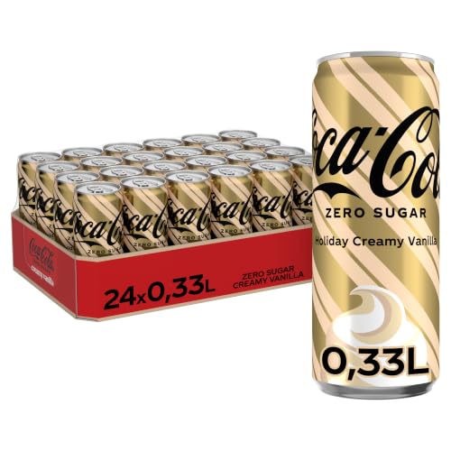Coca‑Cola Zero Creamy Vanilla, Softdrink ohne Zucker, EW Dosen, 24 x 330 ml