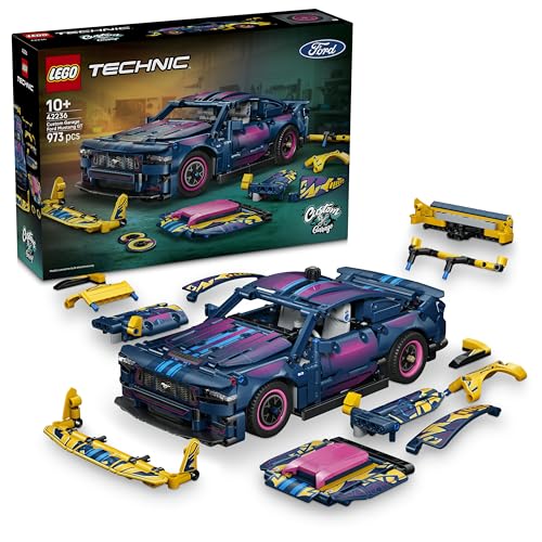 LEGO Technic Ford Mustang GT Auto aus der Tuning-Werkstatt - anpassbares Spielzeugauto - Flitzer mit Lenkung und 8-Zylinder-Kolbenmotor - Geschenkidee für Kinder ab 10 Jahren - 42236