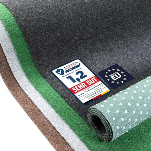 Primaflor Rasenteppich - COMFORT, Anthrazit, 2,00m x 3,00m | UV-stabil & schnelltrocknend | Mit Noppen | Kunstrasen-Teppich für Balkon, Terrasse & Poolbereich | Outdoor Bodenbelag | Balkonteppich