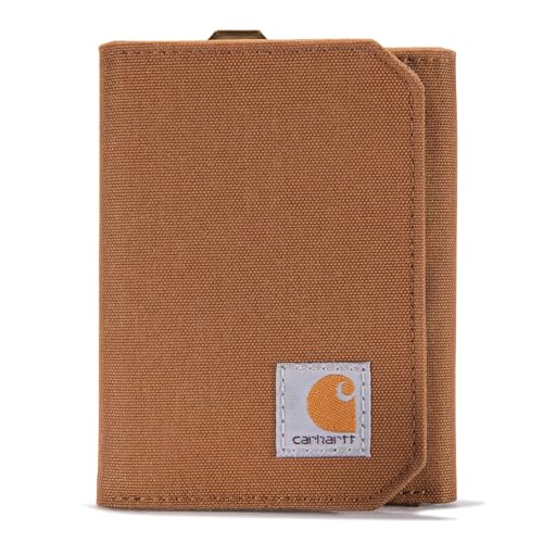 Carhartt Herren Trifold, Durable Wallets for Men, Available in Leather and Canvas Styles Geldbörse, Nylonente Brown, Einheitsgröße