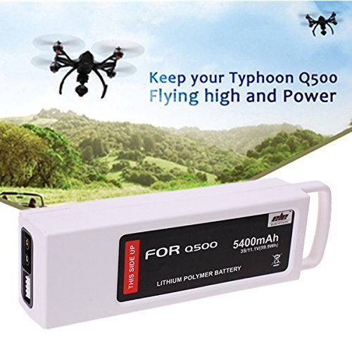 Q500 Drohnen-Akku, 5400mAh 11.1V Li-Polymer Akku mit Ladeschutz, kompatibel mit Yuneec Typhoon Q500 Q500+ Typhoon 4K Typhoon G RC Quadcopter Drohne und Q500 Gopro Multicopter Drohne (1 Pack)