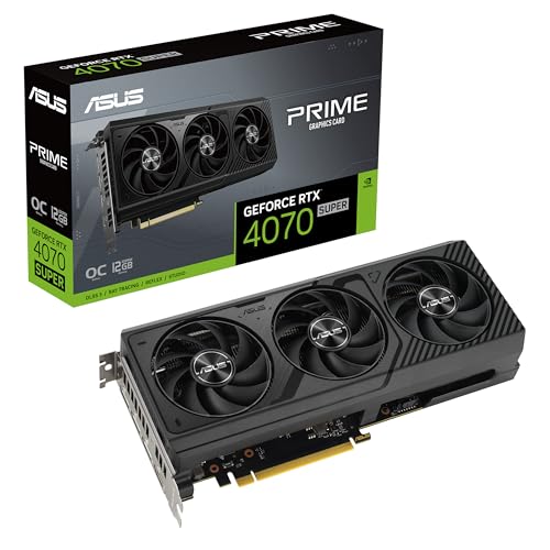 ASUS Prime GeForce RTX 4070 SUPER OC Edition 12GB GDDR6X (Nvidia GeForce DLSS 3, SFF-Ready, PCIe 4.0, 1x HDMI 2.1a, 3X DisplayPort 1.4a, PRIME-RTX4070S-O12G) + Indiana Jones