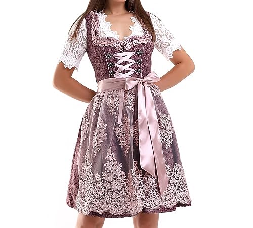 Lifos 0300 Dirndl Germandress 2Tlg. Oktoberfest Gr.34 bis 52 (38, Weinrote-Rosa)