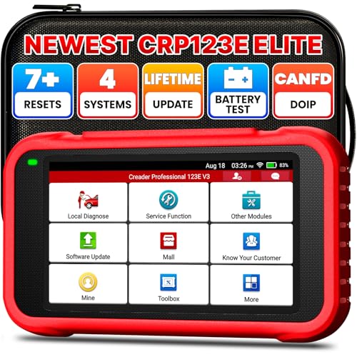 LAUNCH CRP123E V3.0 OBD2 Diagnosegerät Auto,2026 OBD2 Scanner für alle Fahrzeuge,7 Resets (EPB/DPF/Öl/BMS/ABS-Entlüftung/SAS/ETS) + 4 Systeme (Motor/ABS/SRS/Getriebe)+Batterietest–Lebenslange Updates