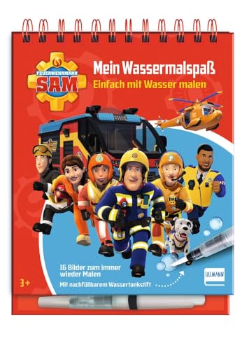 Mein Wassermalspaß - Feuerwehrmann Sam: Einfach mit Wasser malen - Feuerwehrmann Sam-Malbuch mit 16 Bildern, die sich beim Kontakt mit Wasser bunt ... mit nachfüllbarem Wassermalstift, ab 3 Jahren