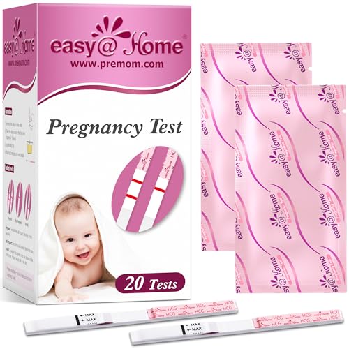 Easy@Home 20 x Schwangerschaftstest Frühtest 10 miu/ml - Empfindliches und Schnelles Test - Frühschwangerschaftstest Ultra Frühtest Schwangerschaft Streifen (20 HCG Tests)