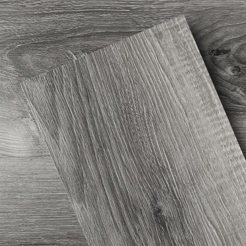 GreenFullHouse Vinyl Bodenbelag Laminatboden selbstklebende Bodenbelag Planken schälen und kleben Bodenfliesen 2.0mm 36 Planken für Schlafzimmer Bad Wohnzimmer(5.02㎡,Grau)