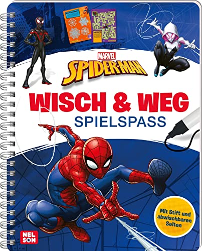 Marvel: Spider-Man Wisch & Weg - Spielspaß: Mit abwischbaren Seiten und Stift | Labyrinth-Rätsel, Suchbilder und Malaufgaben für Kinder ab 4 Jahren