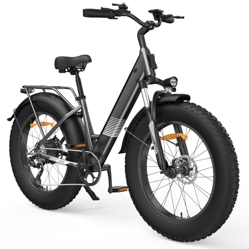 Finbike E Bike 26 Zoll Fat tire Elektrofahrrad, austauschbarer 48V13Ah Akku Electric Bike, 25 km/h und 80-100km Reichweite E-Bike für Erwachsene, 250W Citybike mit 7 Gängen