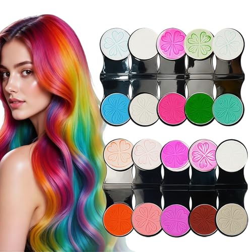 10 Farben temporäre Haarfärbemitte, Haarkreide-Set mit, komfortabel, Auswaschbare Haarfarbe Fasching, bunt für kreative Frisuren, für Geburtstage, Tänze und Partys