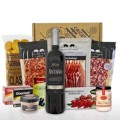 Präsentbox - Ein Tapas-Abend für Zwei - Spezialitäten aus Spanien - Geschenk-Idee für Gourmets & Freunde der spanische Küche