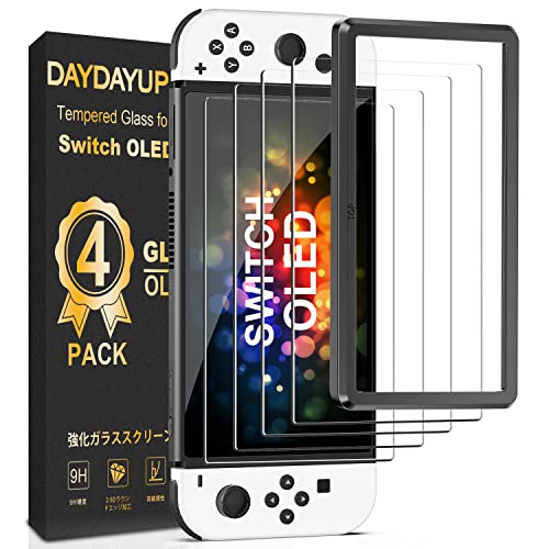 daydayup 4 Stück Displayschutz Schutz Kompatibel mit Nintendo Switch 2, Displayschutz folie für Switch 2[Anti Kratzer][Bläschenfrei][HD Clear][9H Härt] (Nintendo Switch OLED)