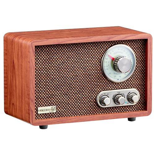 Nostalgie Kompaktanlage | Radio Holz mit Bluetooth | USB | SD Karten Slot | FM/AM | Musikanlage Retro Style | Stereoanlage | Küchenradio | Nostalgie Vintage Radio