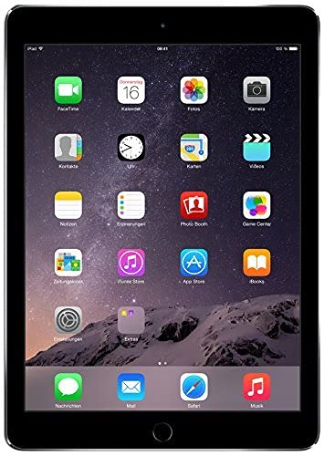 Apple iPad Air 2 24,6 cm (9,7 Zoll) Tablet-PC (WiFi, 16GB Speicher) spacegrau - [EU-Version + DE Stecker] (Generalüberholt)