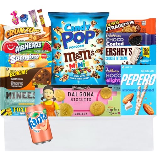 Amerikanische Süßigkeiten Box mit 24 Süßigkeiten aus aller Welt - Weihnachtsgeschenke Idee für Männer, Frauen & Kinder - USA Süßigkeiten Candy Box - Geschenkidee