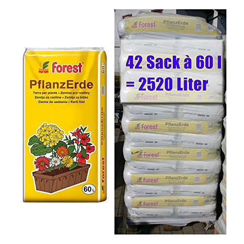 Pflanzerde FOREST 42 Sack mit je 60 Liter = 2520 Liter Qualitäts-Blumenerde aus Bayern
