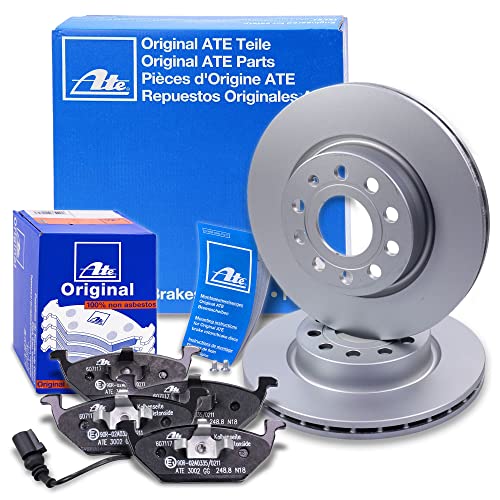 ATE Bremsenset Vorderachse inkl. Bremsscheiben vorne Ø 280 mm und Bremsbeläge vorne Kompatibel mit AUDI A3, SEAT ALTEA, LEON, TOLEDO 3, SKODA OCTAVIA 2, YETI, VW BEETLE, CADDY 3, GOLF 5 + 6, JETTA