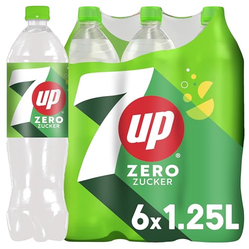 7UP Zero, Zuckerfreie Limonade mit Zitronen- und Limettengeschmack in Flaschen, EINWEG (6 x 1.25 l)