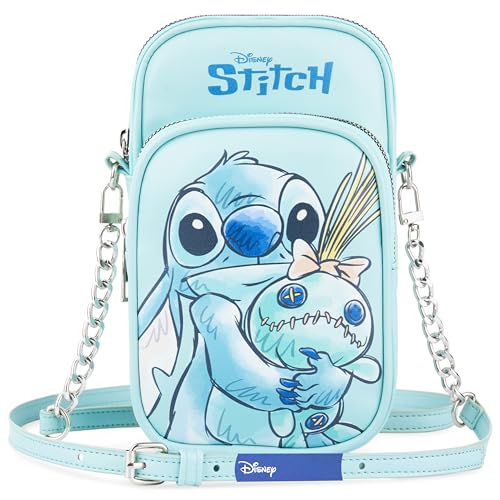 Get Trend Disney Stitch Handytasche zum Umhängen Mädchen, Kleine Umhängetasche für Reisen Geldbörse, Geschenk Mädchen (Blau Stitch)